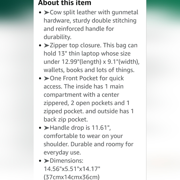 Vintage soft leather work tote large bag - Picture 9 of 9